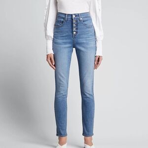 VERONICA BEARD Maera faded high-rise skinny jeans
